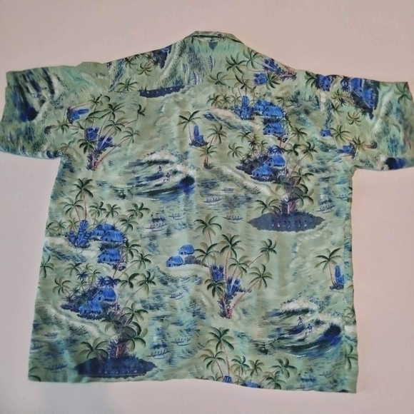 ocean currents men's  button down shirt Hawaiian size s palms vacation beach - Picture 2 of 11